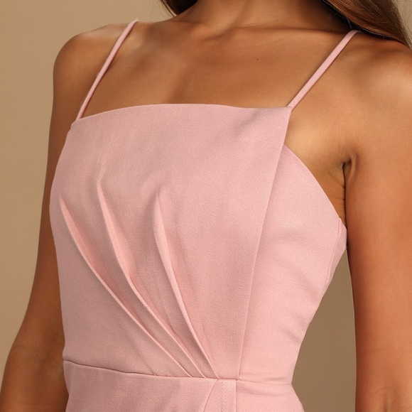 Lulus Drinks On Me Mauve Pink Sleeveless Pleated Bodycon Dress NWT - Picture 3 of 16